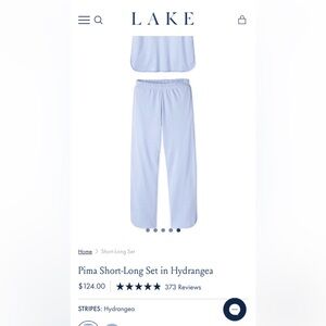 LAKE Pajamas 100% Pima Cotton Striped Lounge Pants - Blue & White - XXL